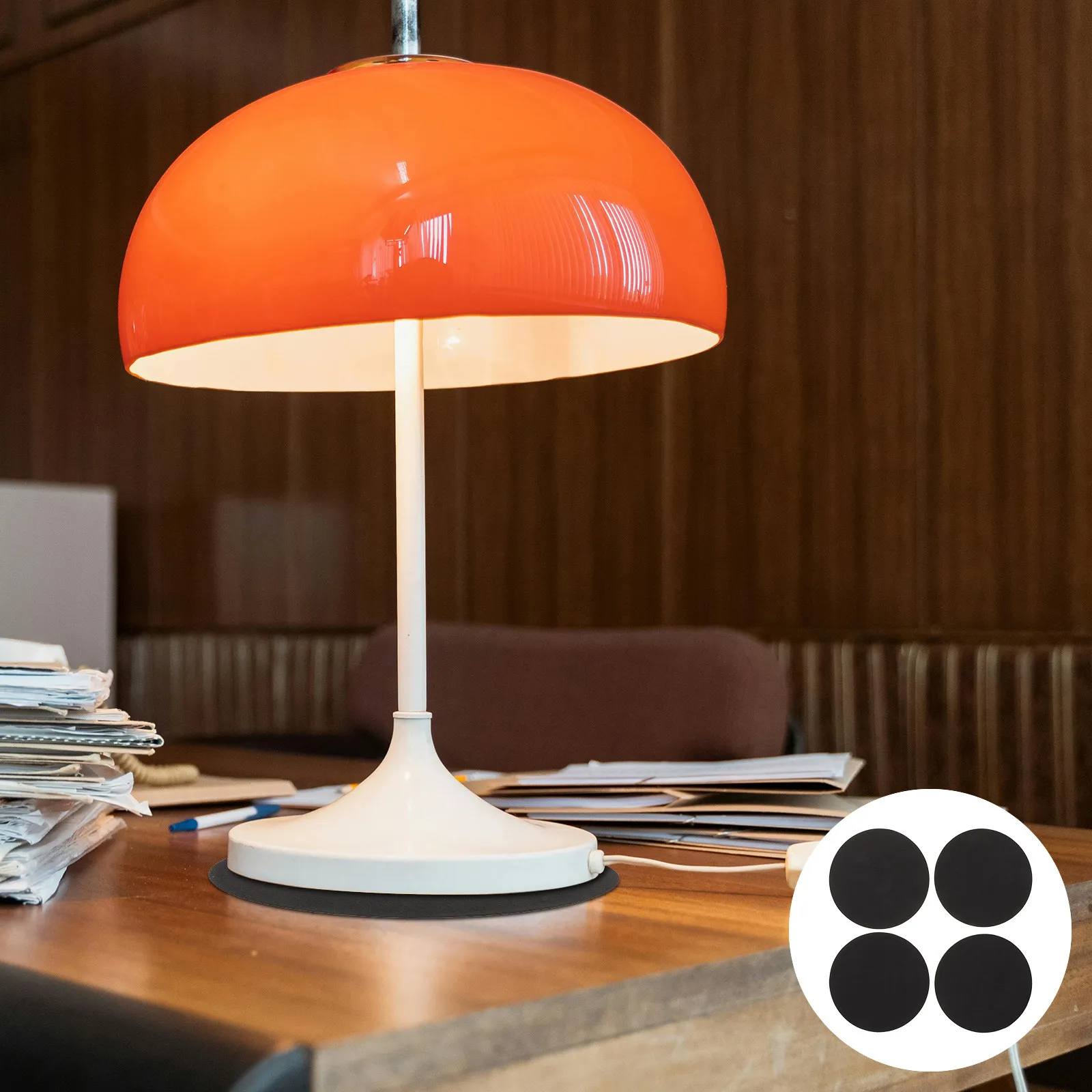 

Набор из 4 черных круглых самоклеящихся противоскользящих подставок для ламп, мягкие защитные накладки для мебели, коврики для защиты пола из твердых пород дерева, для настольных ламп и домашнего использования