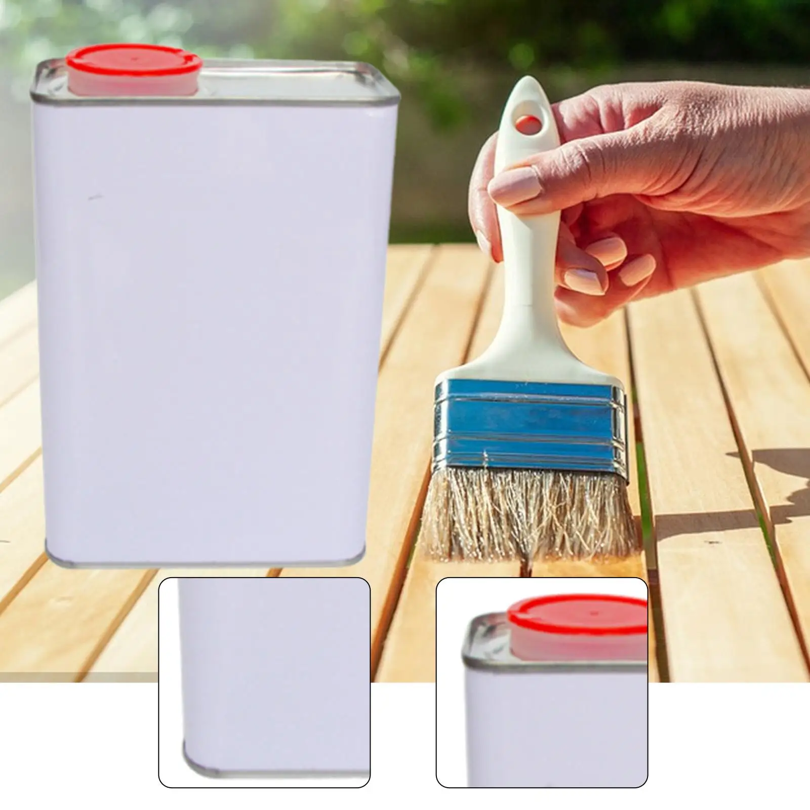 

Пустая металлическая банка для краски 1 л, прямоугольная, с крышкой, многофункциональная, с удобным отверстием для заливки, портативная, для проектов DIY и лаков