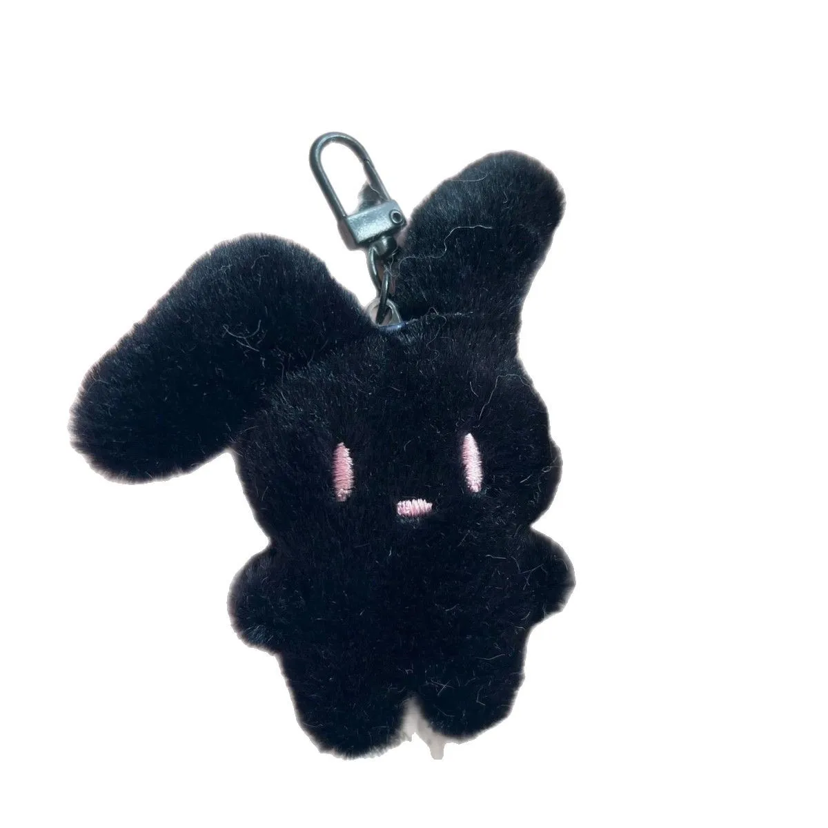 

Cute Small Accessories Pink Black Rabbit Keychain Plush Doll Toys Backpack Fluffy Pendant Keyring Decoration Good Gift Items