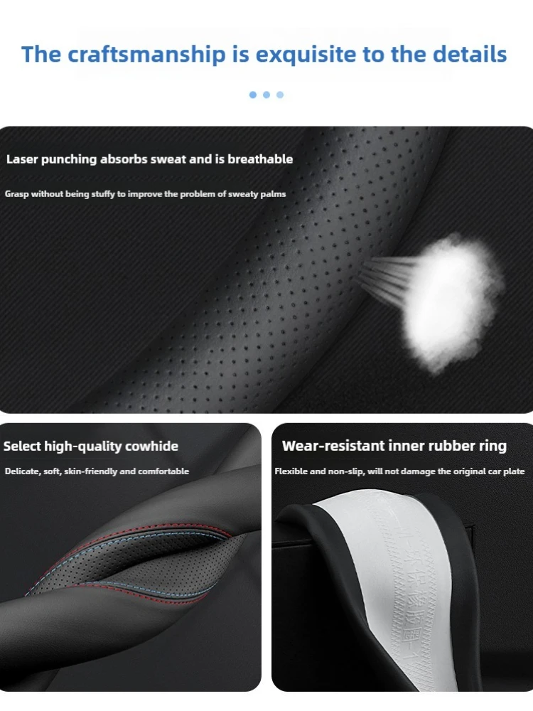 Nappa Leather Steering Wheel Cover Suitable for Mazda3 Atenza CX5 CX4 CX8 CX30 CX50 EZ6 Mazda Accessories Anti Slip Handle Cover - Image 6