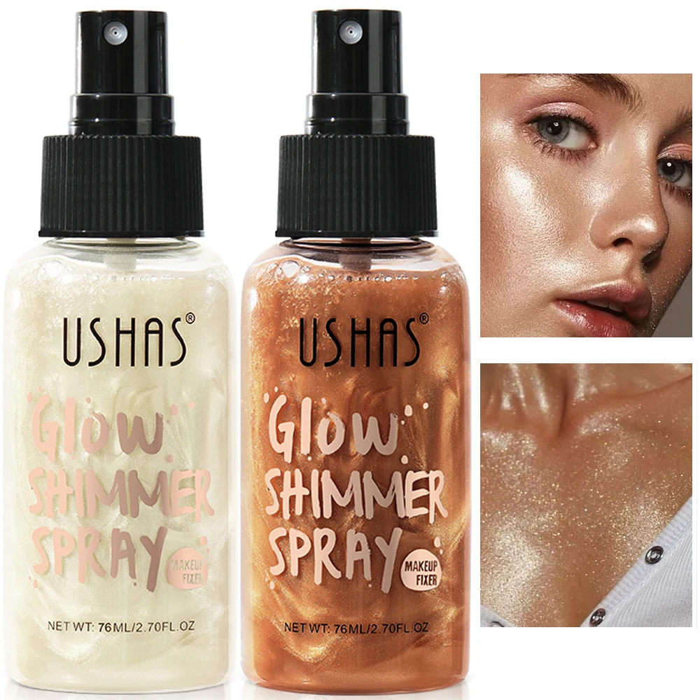 Body Shimmer Liquid Highlight, Face Legs Contour, Iluminar Iluminador, Glitter Mist Highlight, Maquiagem Impressionante, 4 cores