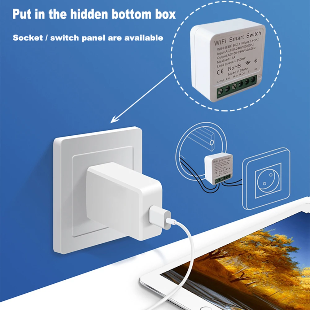 Aubess Ewellink Wifi Switch 16A Supports 2-way Control DIY Switch APP Remote Control Timer Support Alexa Smart Home Amazon
