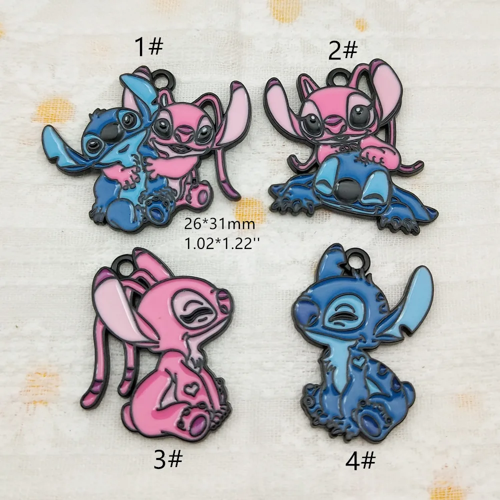 10pcs Cartoon Charm Jewelry Accessories Enamel Earring Phone Keychain Bracelet Pendant Diy Making Craft Alloy Metal Black Plated