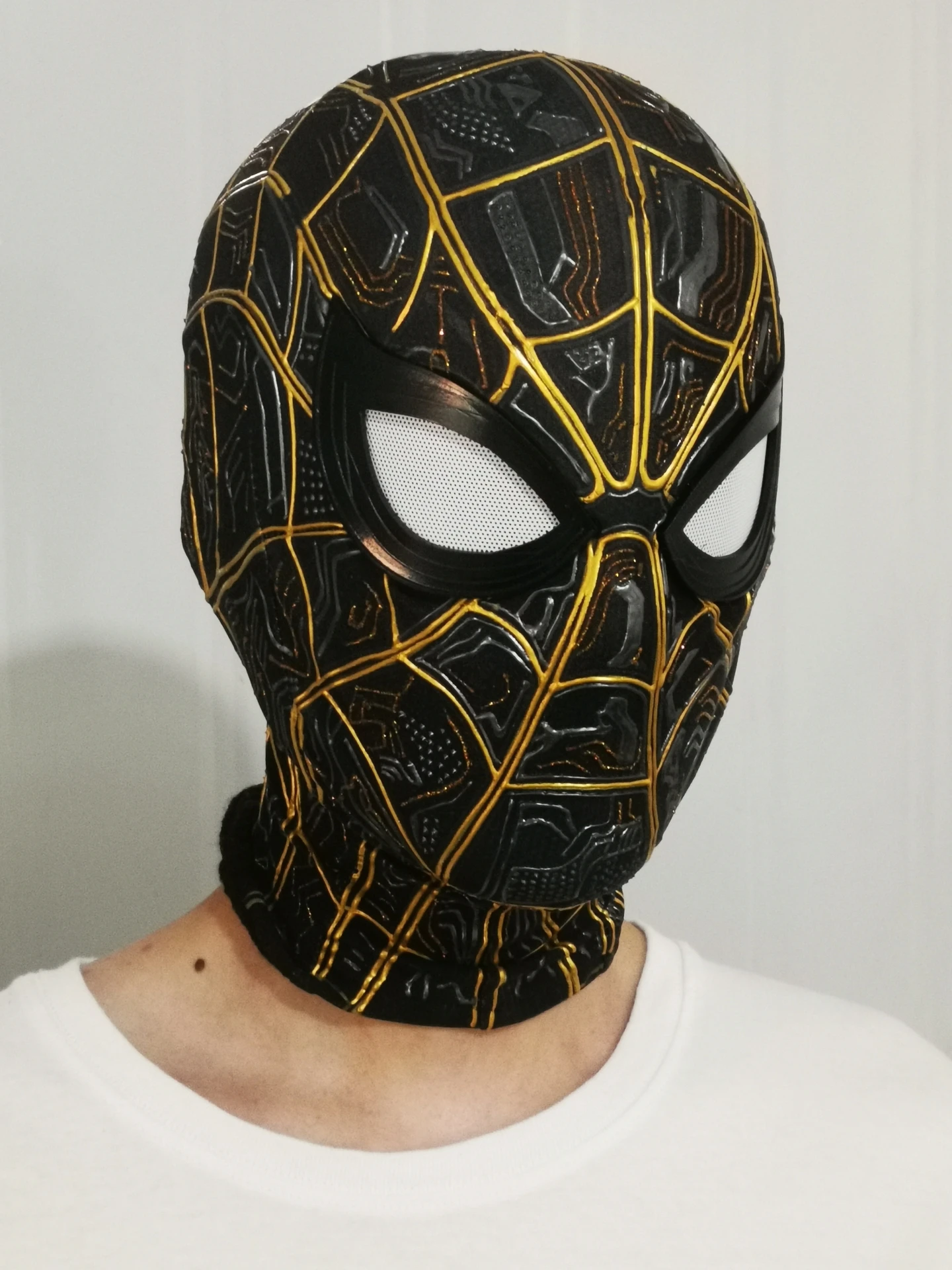 

New Original Spider Man Hero No Return Red Black Gold Mask Handmade Adult And Boy'S Cosplay Cool Gift Customized Version