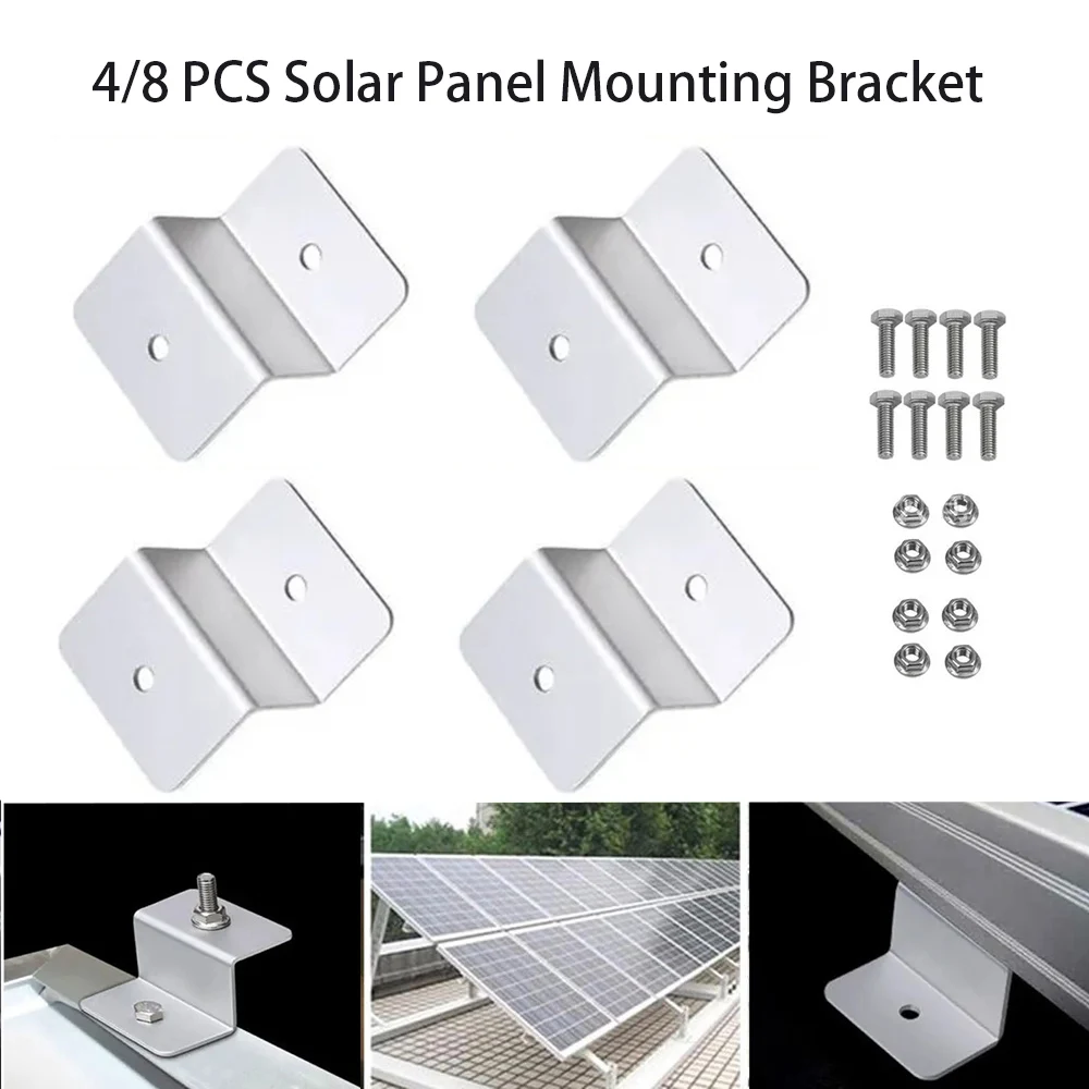 Solar Panel Aluminum Bracket Kits Mounting Z Type Photovoltaic Panel Roof Stand Set For Motorhome RV Yacht Car Boat Accessories