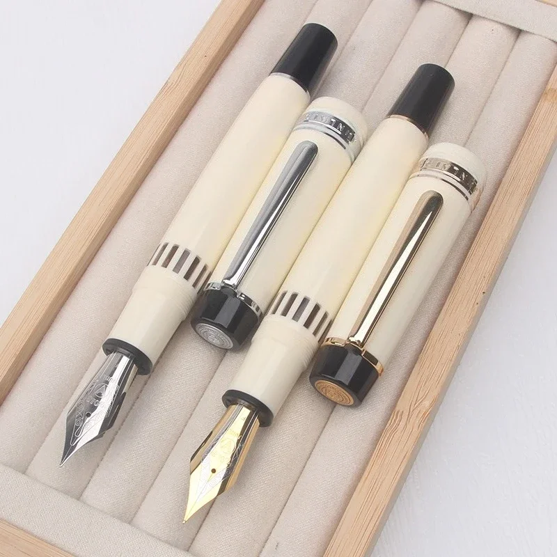 New JUNLAI/WingSung Large 930 Resin Piston Fountain Pen No.9 Iraurita F/M/B Nib Gold/Silver Clip Business Student Writing Gift P