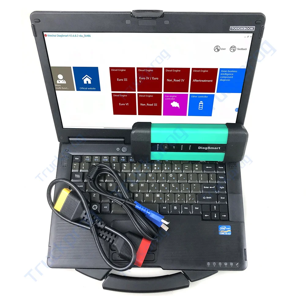 

New Version Heavy Duty For Weichai SINOTRUK EOL Diagsmart Cnhtc Diesel Engine Truck sinotruck Diagnostic Scanner CF53 Laptop