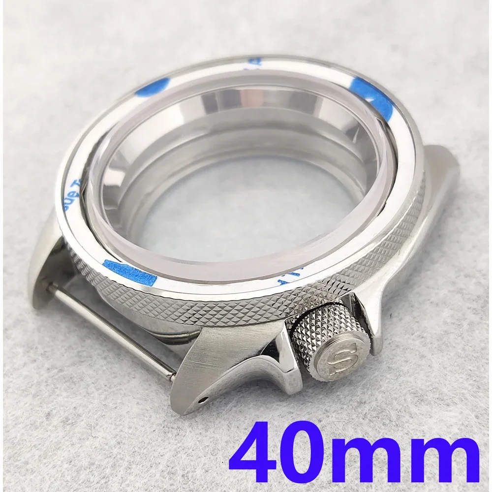 40mm NH35 Case SKX007 SKX009 Screw In Crown Stainless Steel Sapphire Plane Glass Case For NH35/NH36 Movement