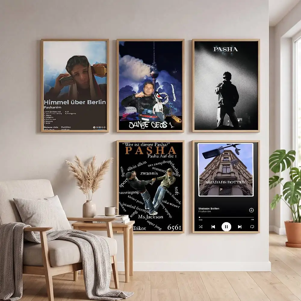 Rapper Pashanim Whitepaper-Poster, selbstklebender Kunst-Aufkleber aus wasserfestem Papier, Kaffeehaus, Bar, Zimmer, Wanddekoration