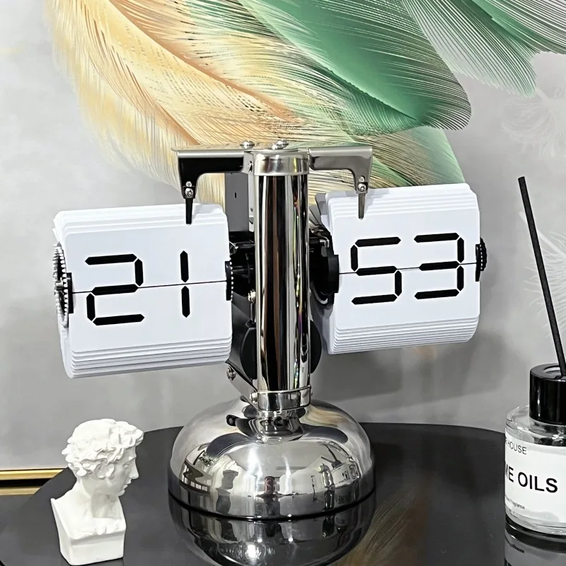 

Sandalmwood Flip Clock - Aromatic Vintage Desk Clock with Auto-Flip Numbers, Natural Wood Zen Decor for Home/Office Sandalmwood