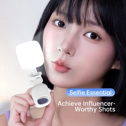 New Portable LED Selfie Fill Light Rechargeable 3 Modes Adjustable Brightness Clip On For Phone Laptop Tablet Meeting Make Up