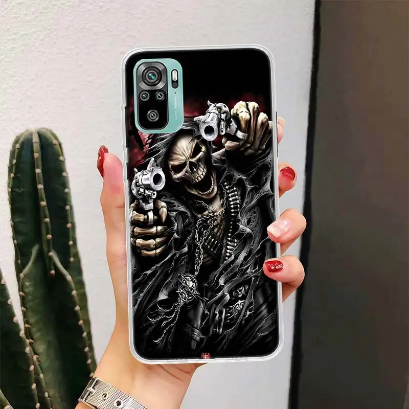 Grim Reaper Skull Skeleton для Xiaomi Redmi Note 14 13 12 11 10 Pro Чехол для телефона 12S 11S 11T 11E Plus 14Pro 13Pro 12Pro 11Pro Cove