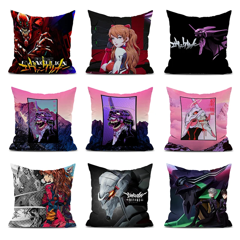 Sleeping Pillows for Bedroom E-Evangelion Anime Pillow Covers Decorative Cushion Pillowcase 40x40 Kawaii Pillowcases 50x50 Cover