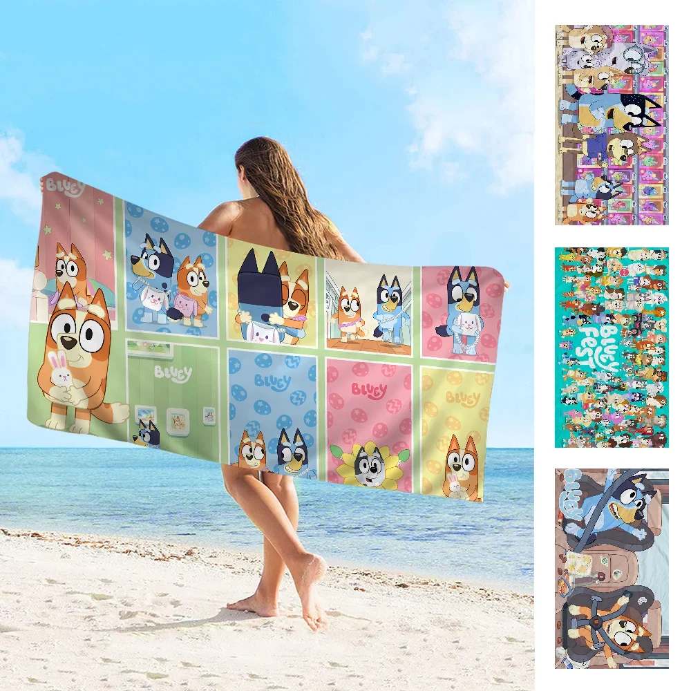 Cartoon B-Blueys Towel Microfiber Beach Towel Absorbent Quick dry Soft Yoga Swimming Resort Mountain Climbing Towel