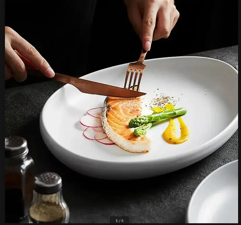 

Irregular Dish White Ceramic Plate Dinner Plates Western Steak Plate Pasta Plates Dessert Bowl Sushi Dish Fruit Tray Salad Bowl