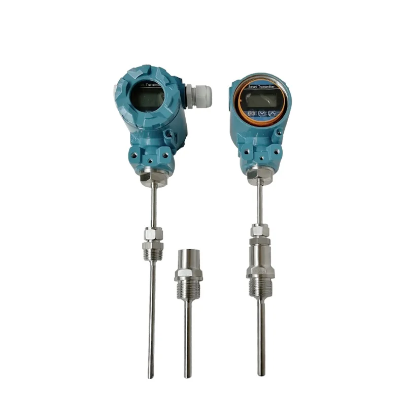 Customizable SS304/SS316 Sleeve Thermowell Temperature Transmitter Flange Rod Material Higher Temperature 0-1200C LCD Digital-HD