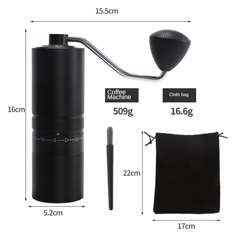 TAIGH-Manual Coffee Grinders CNC Stainless Steel Core Adjustable Hand Coffee Bean Grinding Machine For Outdoor Home Office