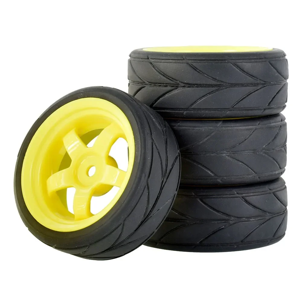 4Pcs RC 6030-6081 Rubber Tires & Plastic Wheel  For HSP HPI 1:10 On-Road Car Racing