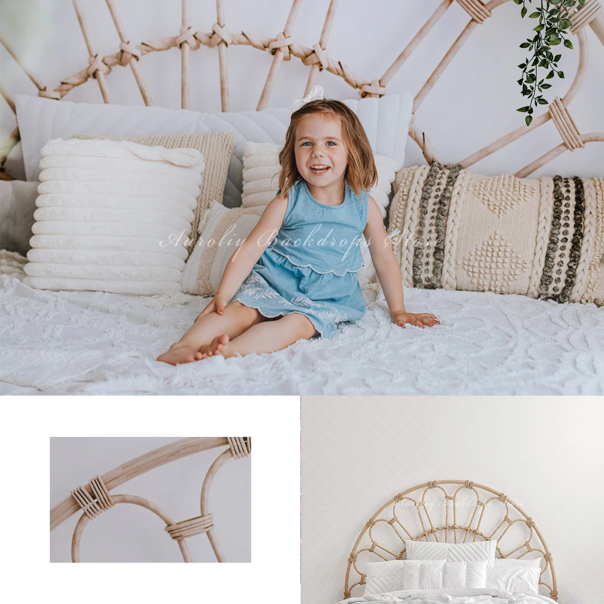 

Bohemian Bedroom Backgrounds Cake Smash Kids Adult Photography Props Child Baby Decors Headboard Photo Backdrops