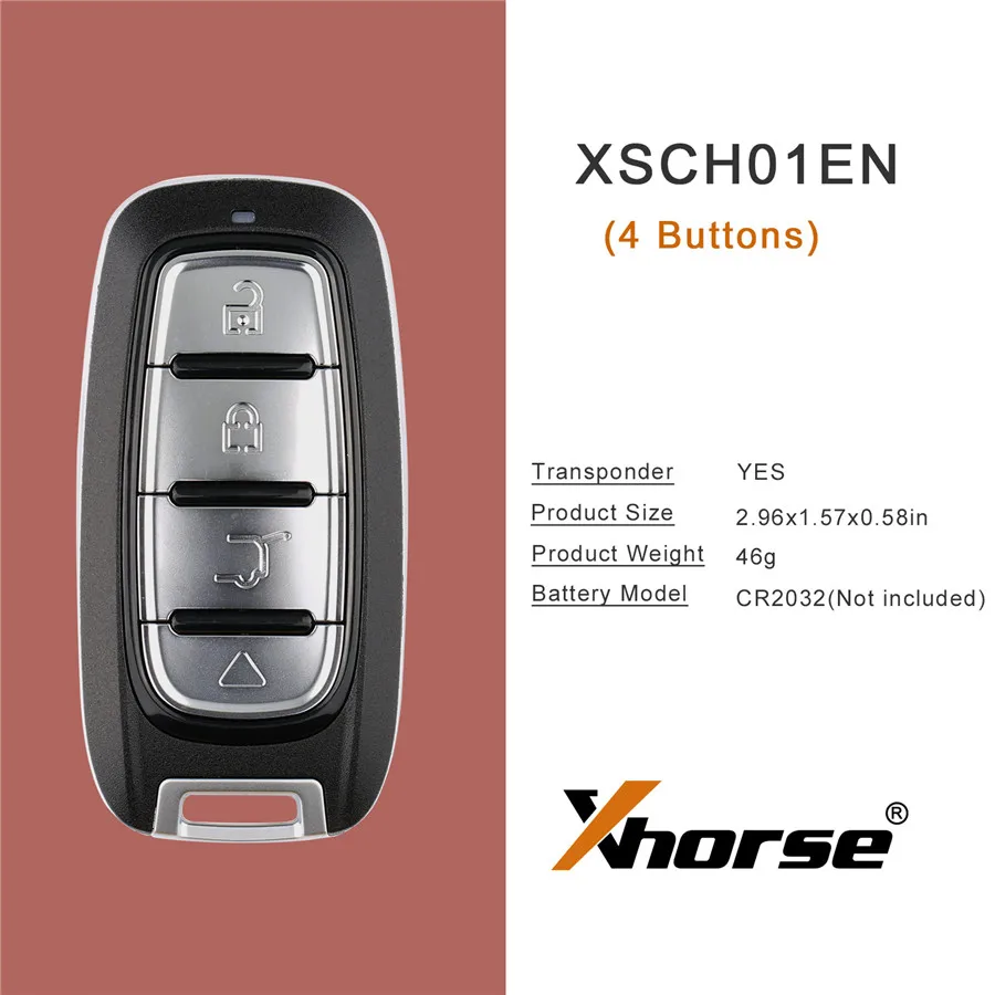 Xhorse XM38 XSCH01EN KE.LSL Style XSLR01EN LU.H Style XM38 Universal Smart Key 1Piece