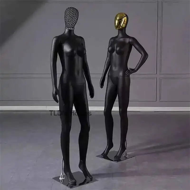 

Female Model Hollow Black Prop Face Gold Full Body Plastic Mannequin High-end Women's Clothing Shop Display Stand Clothes Dummy