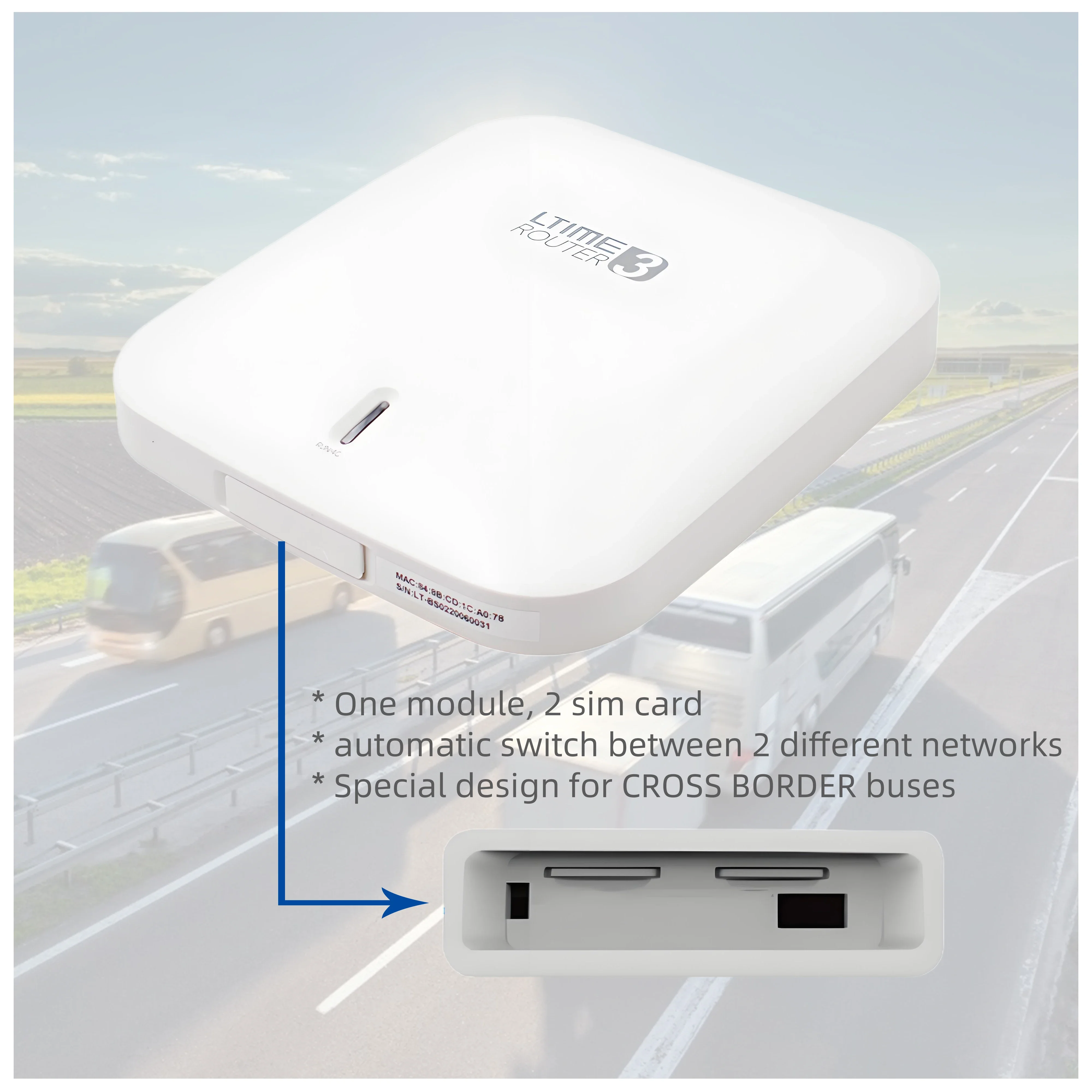 2025Industrial Vehicle 3G/4G Wireless Bus WiFi Router with SIM Card Slot Antenna Frequency Support WEP Encryption for Mobile Use