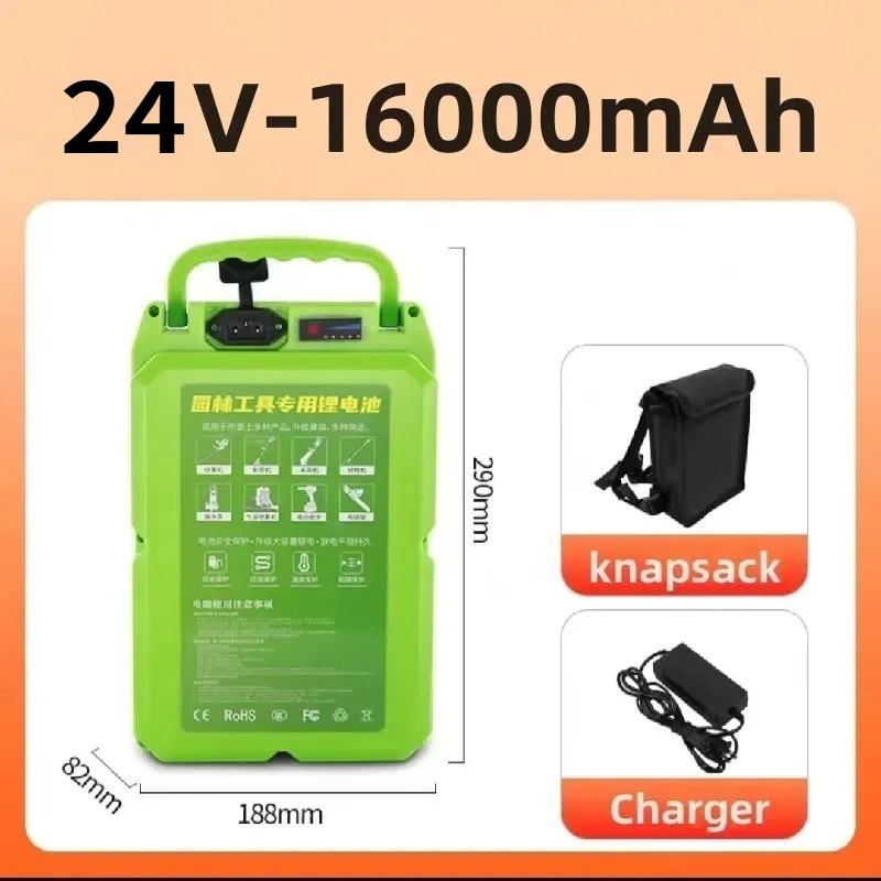 12Ah 16Ah 20Ah 30Ah 24V for Pruning Machine Spray Machine Hand Chainsaw Lawn Mower Garden Electric Tools Lithium Battery