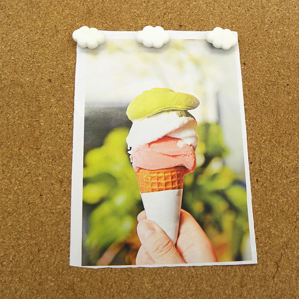 

30Pcs Cream White Cloud Decorative Resin Push Pins Multi Function Bulletin Board Thumbtacks for Maps Photos Notes Office Wall