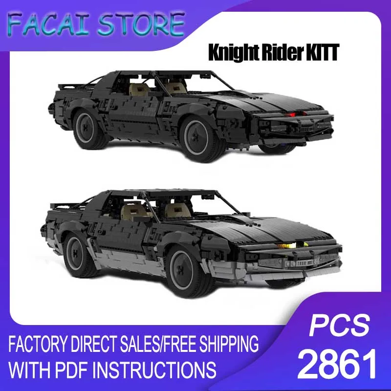 

Модель автомобиля из фильма, конструктор MOC, Knight Rider KITT, Speed Champion, технологичные модульные блоки, подарок на Рождество