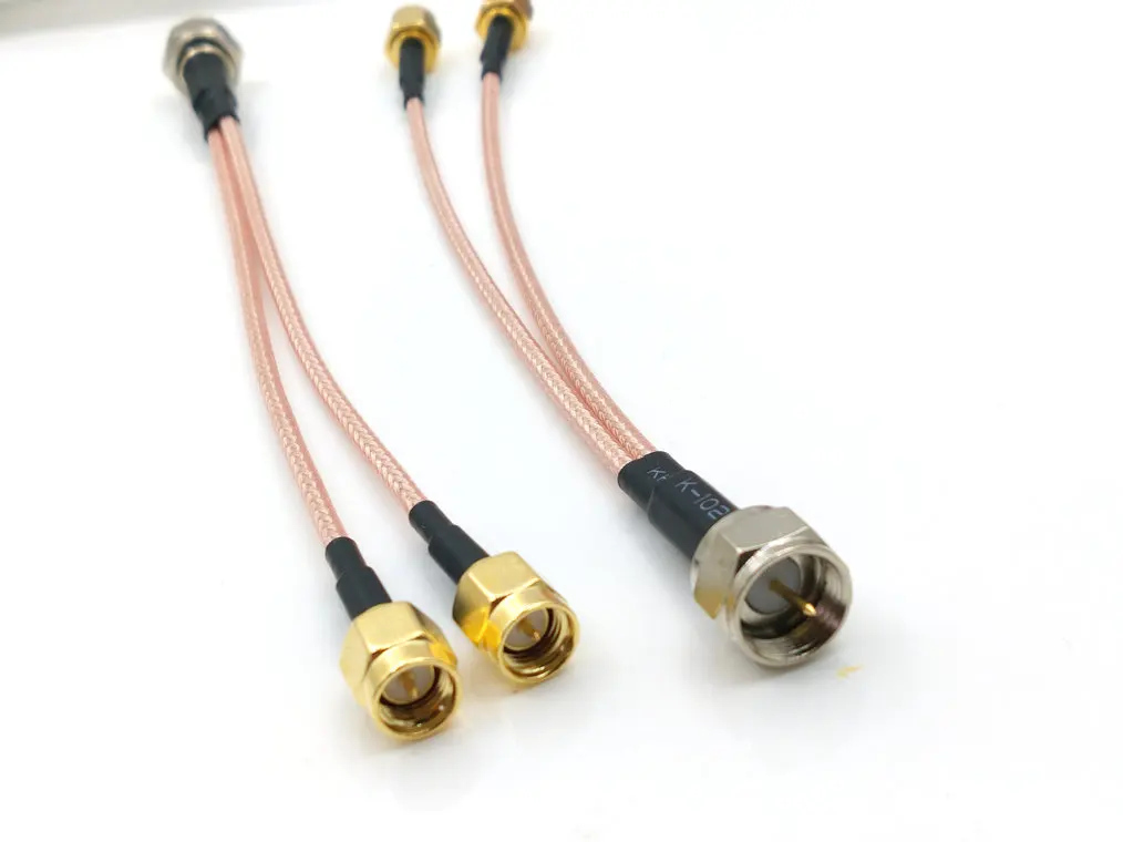 

50pcs/100pcs Cable RG316 15cm F-type Male To 2 x sma Male 50Ohm RF Cable