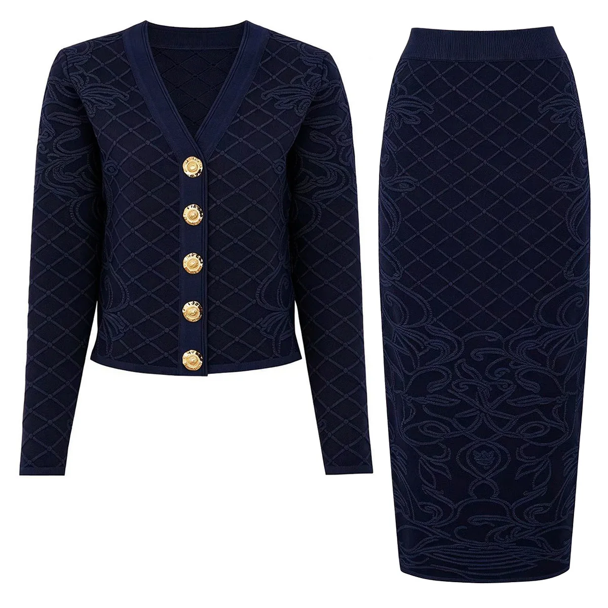 Europe Fashion Women's Knitted Cardigans Sweater for Autumn Winter Luxury Jacquard Knit Tops Female Jumper Mujer Knitwears