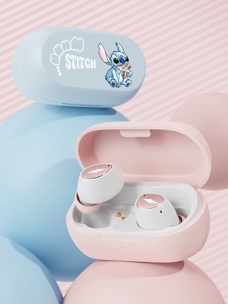 

Disney Stitch Wireless Bluetooth Earbuds with Microphone Charging Case - School And Home Audio Accessory