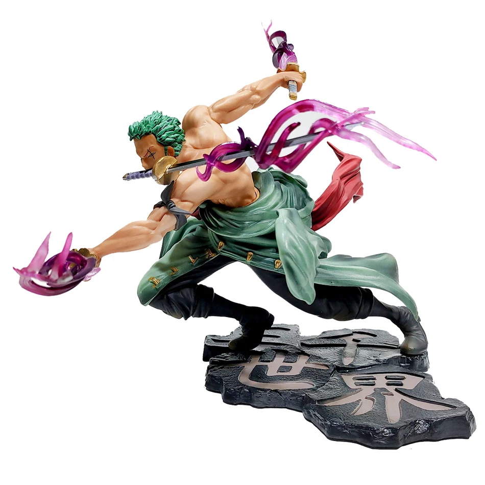 One Piece Action Figure Three-Knife Fighting Skill Roronoa Zoro Anime Model Decorations PVC Toy Gift