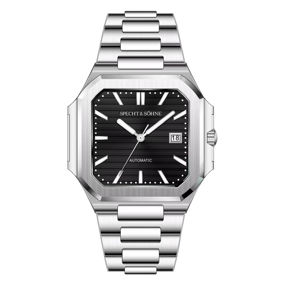2025 Specht & Söhne 41 MM Vierkant Kubiek 5711 Herenhorloge Mechanische Horloges Roségoud Roestvrij staal Saffierkristal Waterdicht