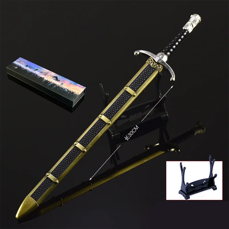 30 سنتيمتر لعبة عروش القرون الوسطى السيوف هدية صندوق طبعة Longclaw ، Oathkeeper السيف ، Arya الخياطة إبرة الحرف اليدوية حلية مجموعات #6