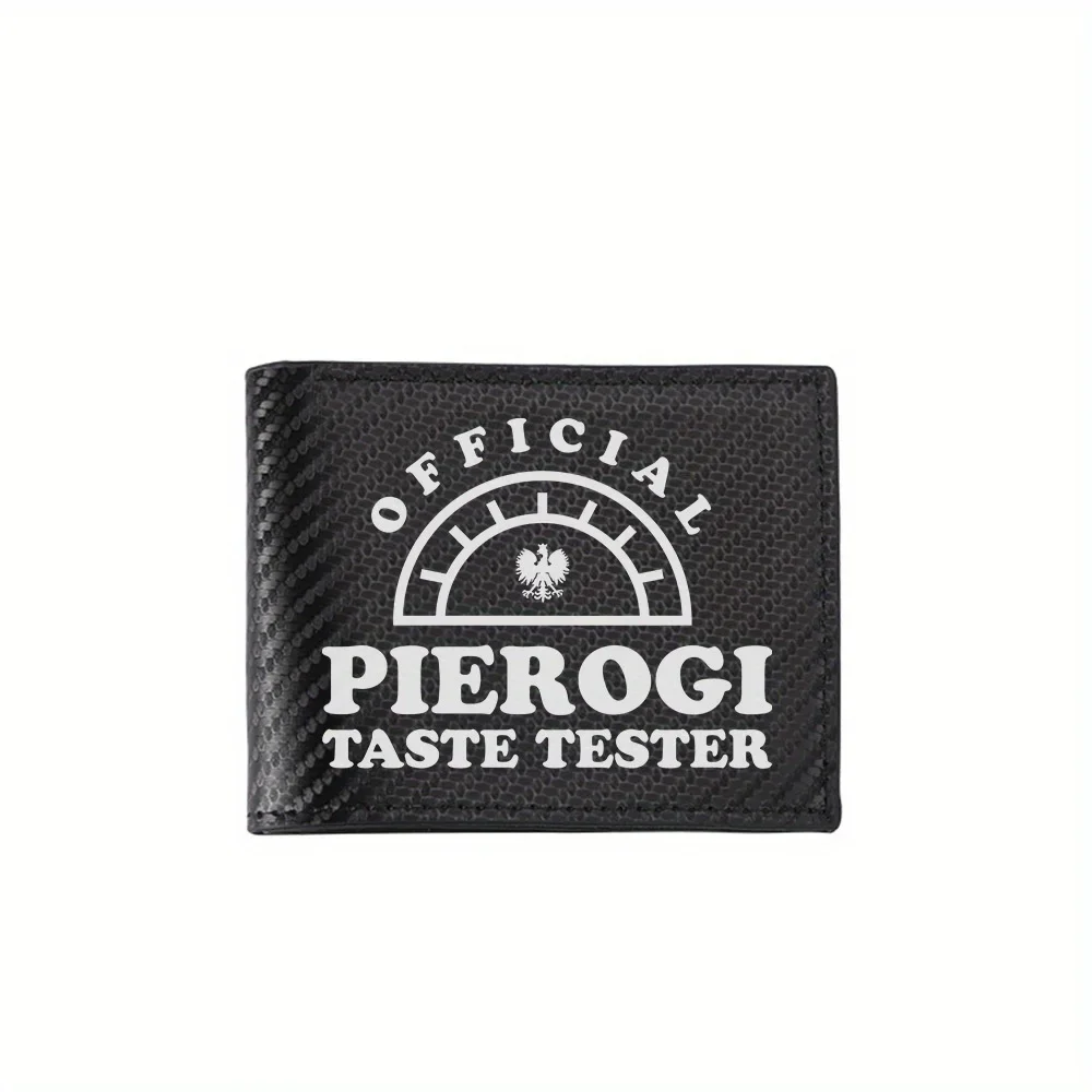 

Официальный тестер вкуса Pierogi, текстовый логотип, мужские кошельки, простые деловые, современные, стильные, с принтом, подарки для отца, парня