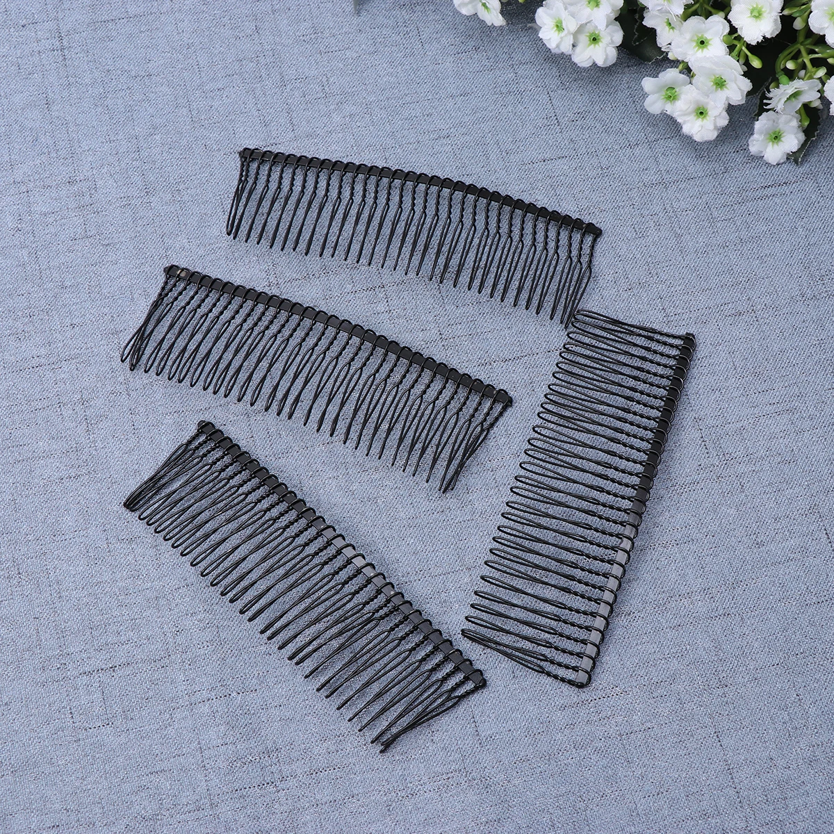 

10pcs Iron Wire Comb Headdress Simple Comb Headdress for Woman Lady Female (Black, 30pcs Iron Wire Pattern)