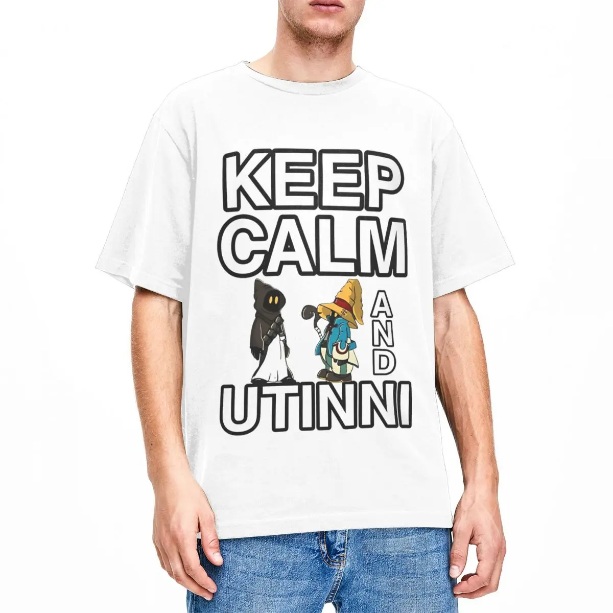 Vintage T Shirt Vivi Final Fantasy Cotton T Shirts Keep Calm And Utinni Trendy Cool Tee Shirt for Men Summer Awesome Casual Tops