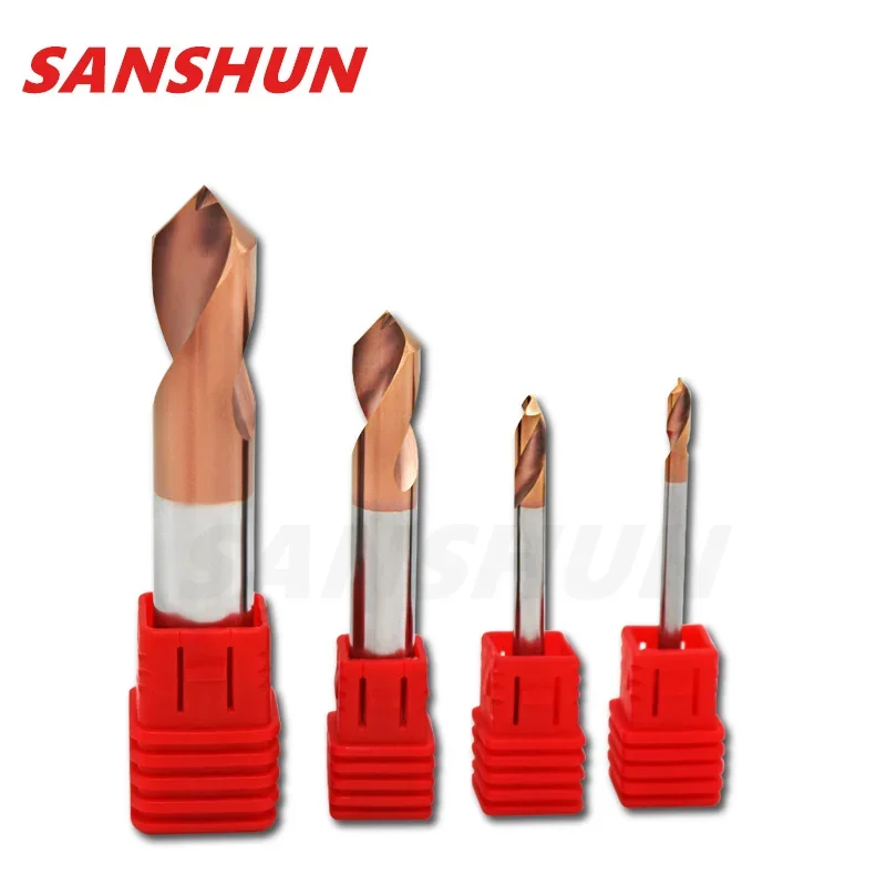 

HRC55 Tungsten steel center drill bit centering drill 90 degree fixed-point positioning drill extended chamfered hard alloy