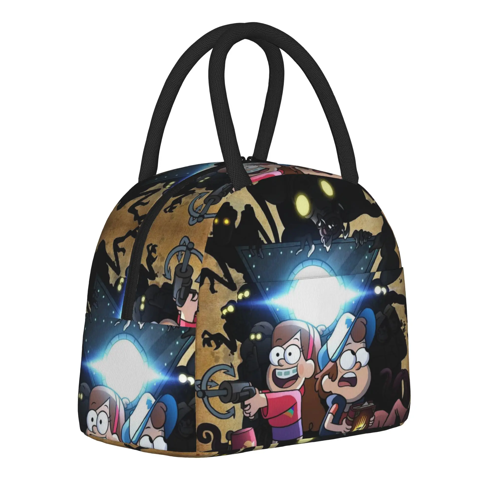 G-Gravity Falls Insulated Lunch Bags for Men Women  Food Container Portable Thermal Cooler Lunch Boxes For Work