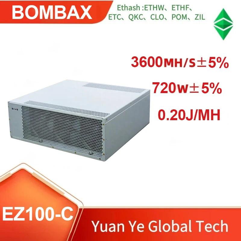 New BOMBAX MINER EZ100-C QUIET ETC ZIL OCTA 3800MH/s 3600MH/s 3200MH/s Hashrate 760W 720W 570W Power