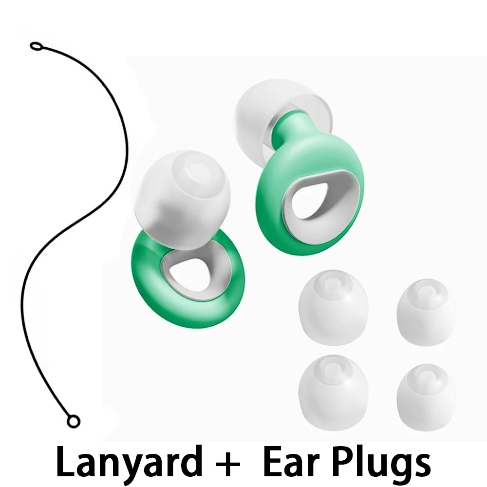 Reusable Silicone Ear Plugs Noise Cancelling with Lanyard for Musicians Motorcycles Sleeping Work Study Swim - Comfortable Fit