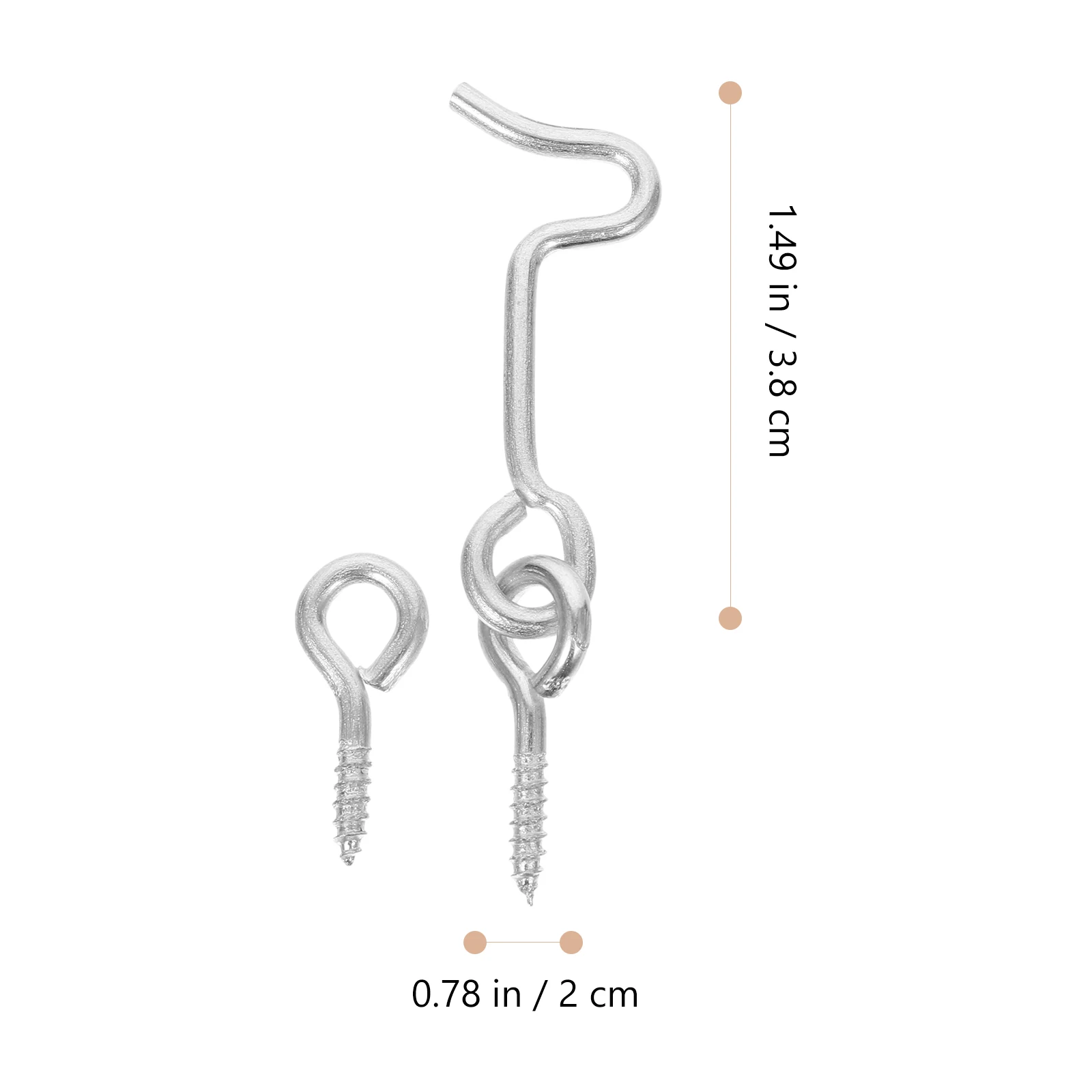 

4 set 1.5inch Door Hooks Eye Latches Screws Windows Doors Cabin Metal Durable Windproof Secure Fixing Hardware Garage