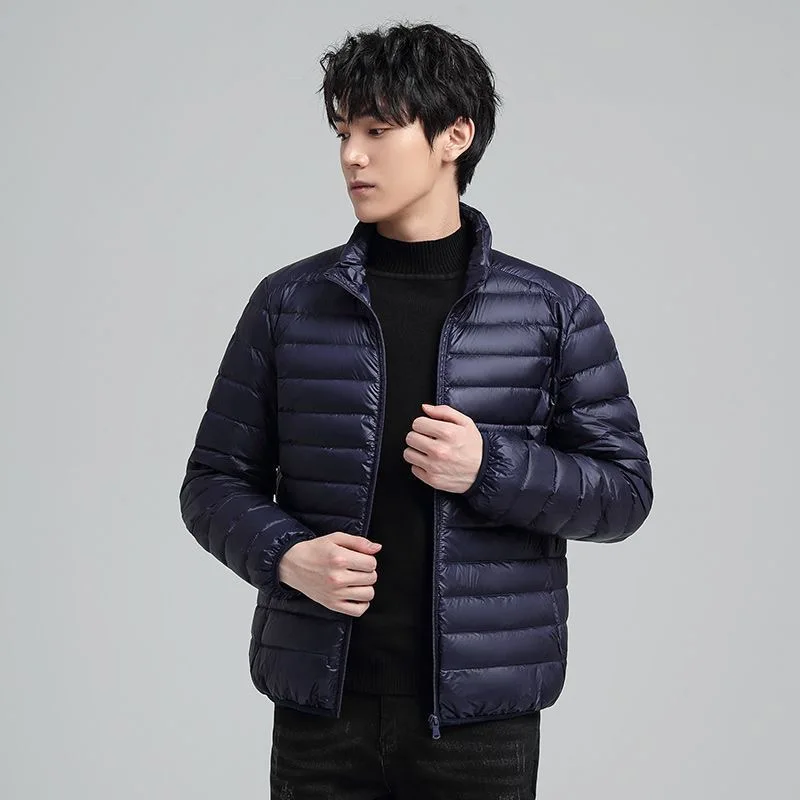 

Ultra-Thin down Cotton Jaet Men's Workwear ort Sle Durable Stand Fit Faion Urban Youth Casual All-Season Coat