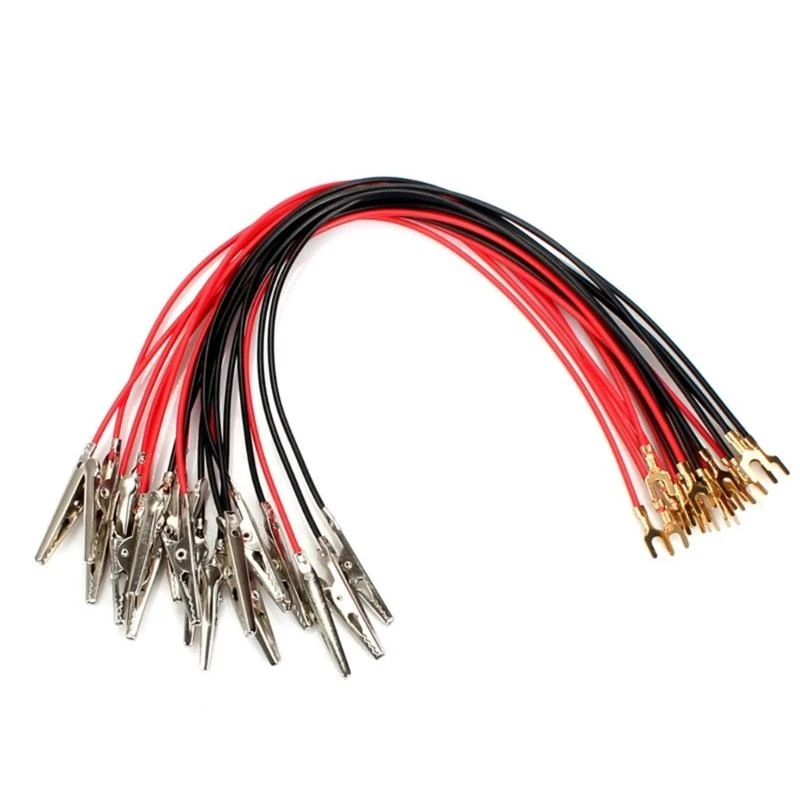 

Set Of 10Pcs 23cm Long Clip Wires Electricity Experiment Testing Current Test Leads For School Labs