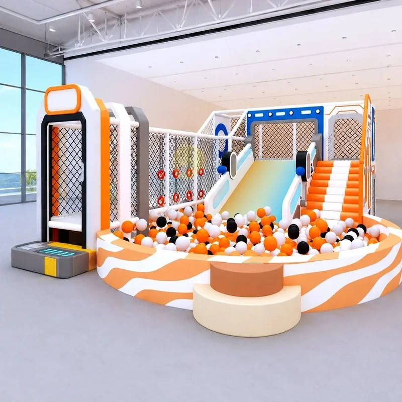 Indoor Playground Equipment for Kids Commercial Trampoline Park Toddler Zone Ball Pit Slide Supplier