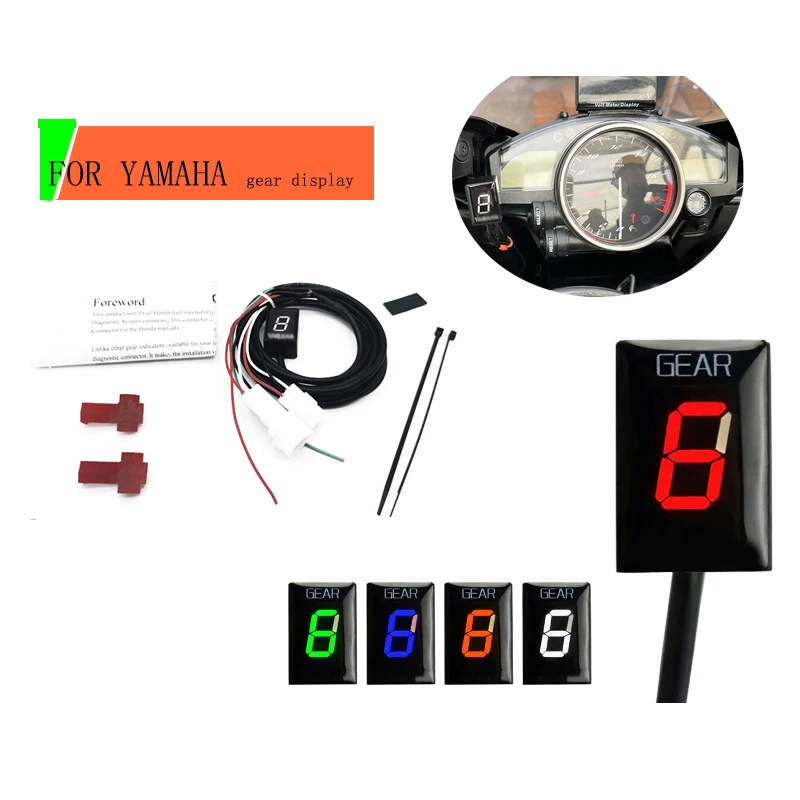 Motorcycle gear display FOR Yamaha XJR400 FZ40 YZF R1 R6 FZ8 Mt03 MT-01 Fzs600 FZ6 Xv1900a Ys250 Xv1600