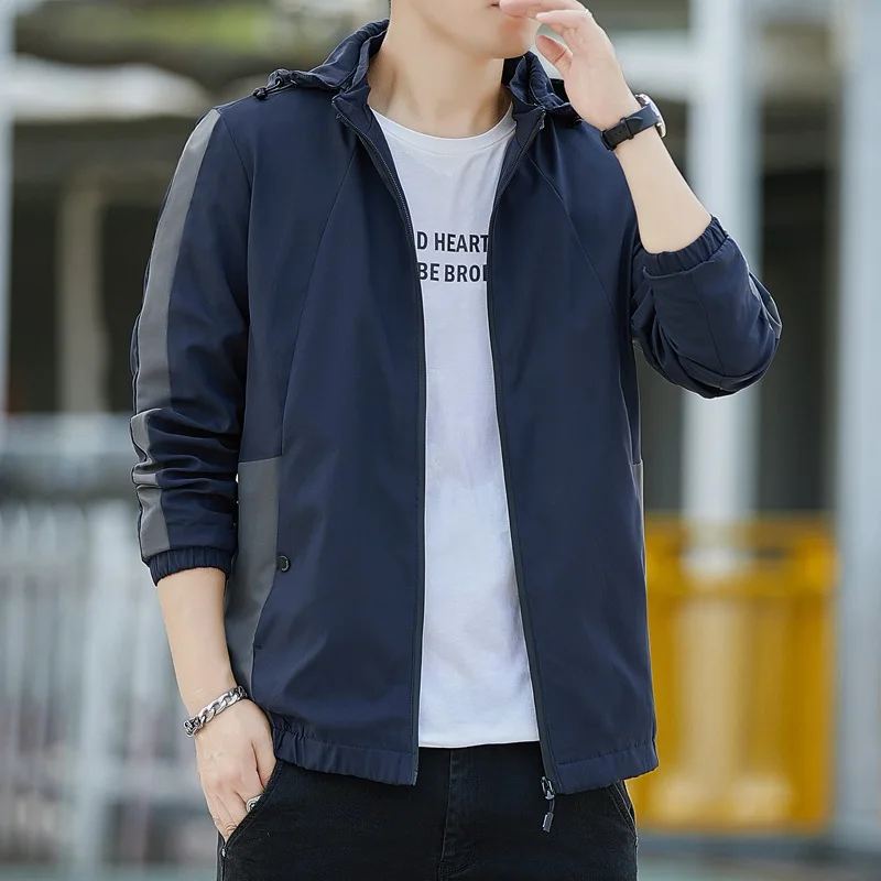 Jaket Hoodie Pria Modis Pakaian Olahraga Trendi Kasual Lengan Panjang Musim Semi Gugur Terbaru untuk Remaja