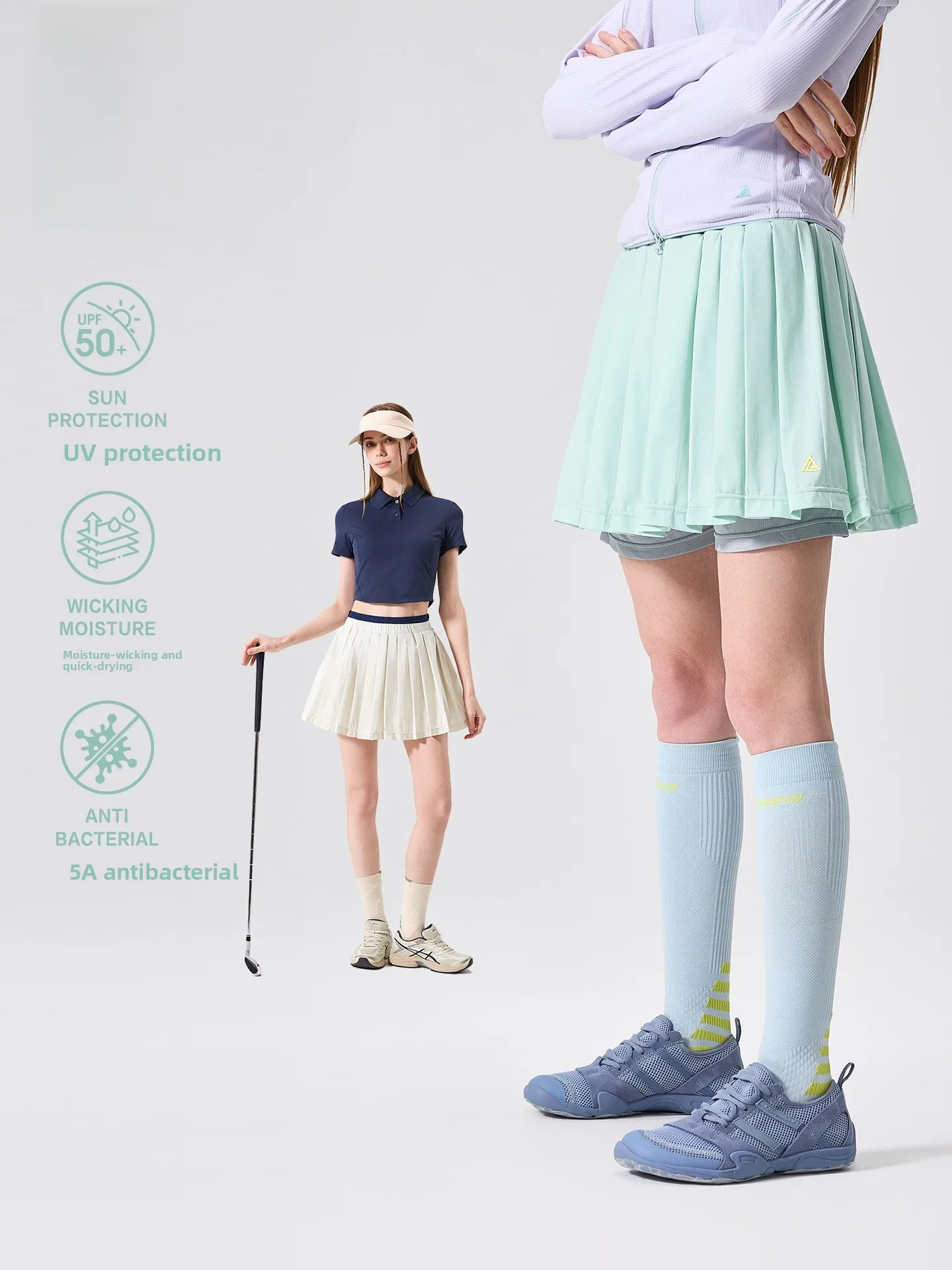 LAZY DAY Outdoor Quick Dry Wet Sport Sweatproof Badminton Tennis Skirt Women Summer Anti Exposure Pleated Skirt High Waist Po...