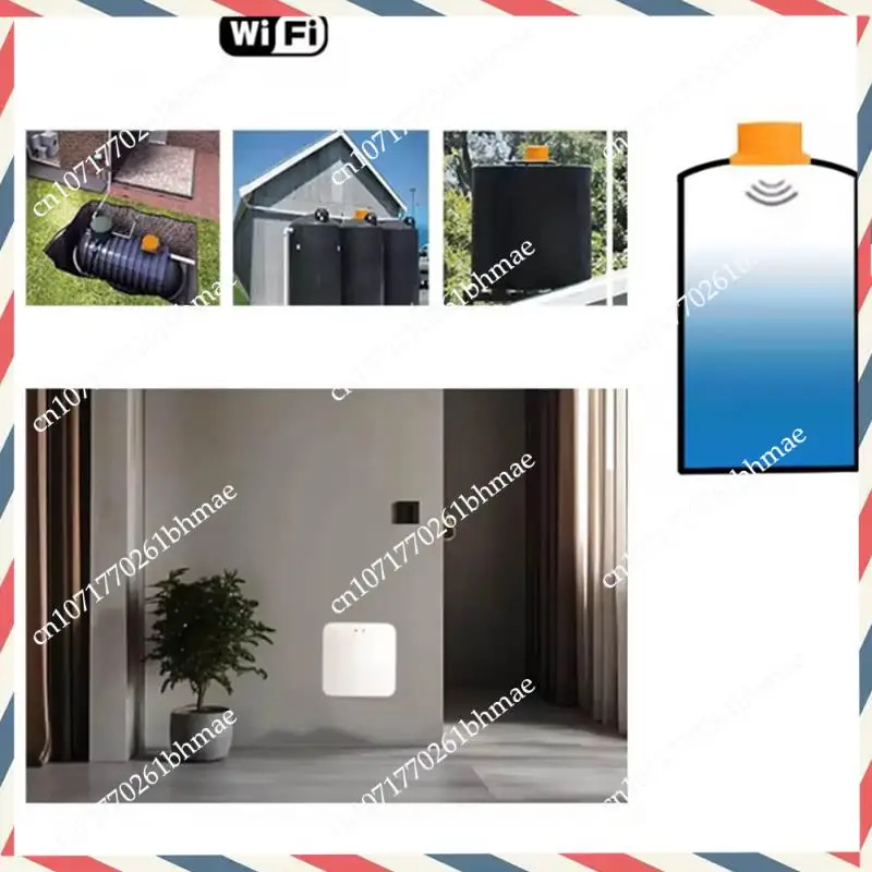 

-A21Z Tuya Smart Life ME201W Беспроводной Wi-Fi Ультразвуковой датчик уровня воды с дистанционным управлением, монитор с питанием от солнечной энергии (ЕС)